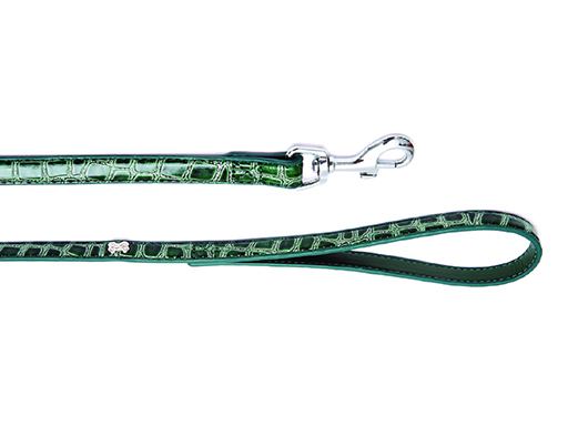 Поводок Каскад Kolibri для мелких собак с украшением "Косточка" (со стразами) (Зеленый)