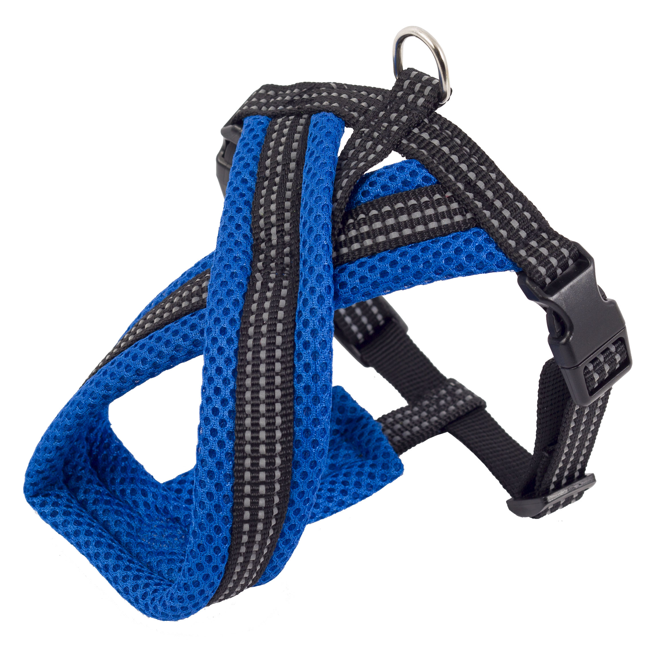 Шлейка Х-образная Каскад Premium для собак с мягкой подкладкой 25 мм (Синий)