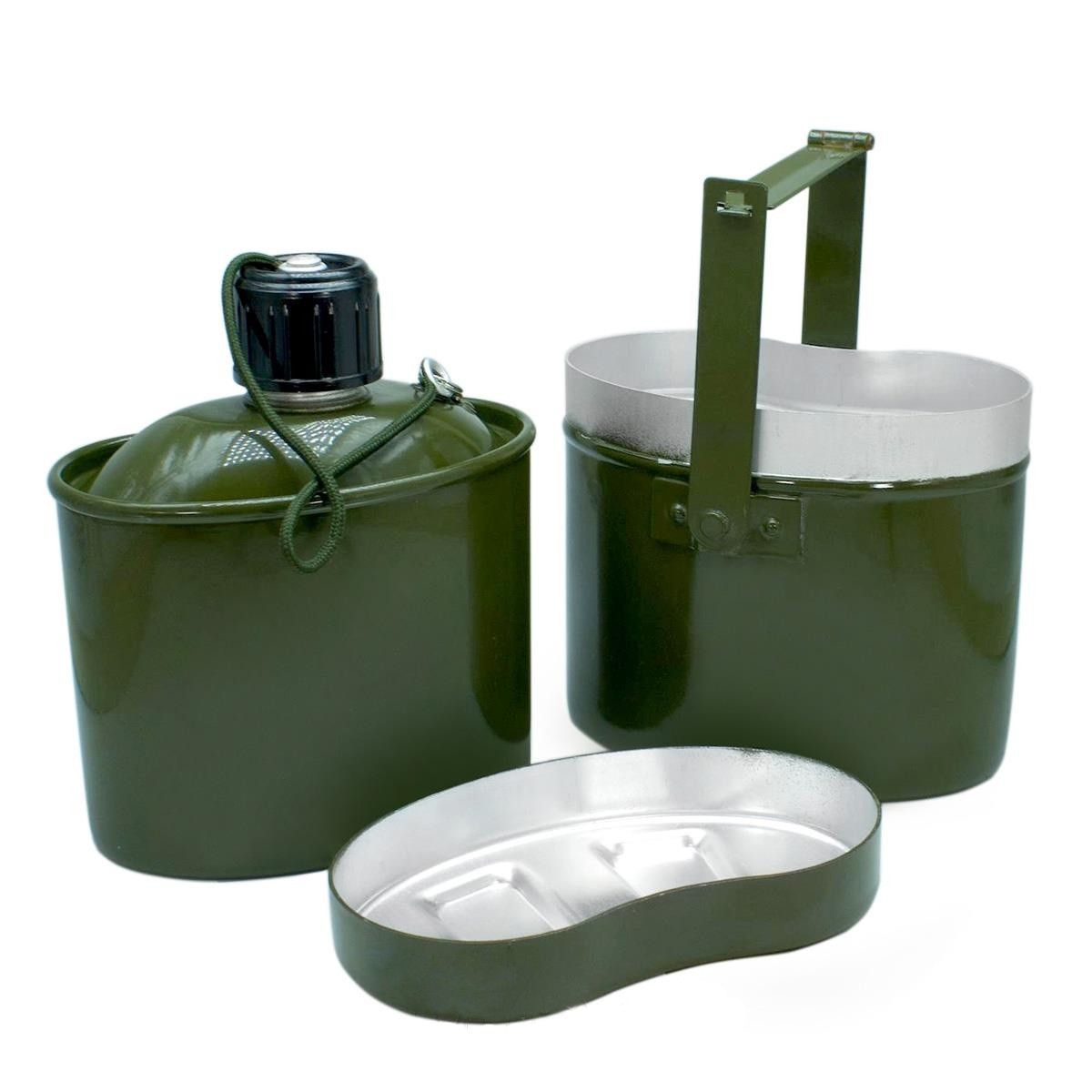 Набор посуды армейский Helios котелок+фляжка (Зеленый)